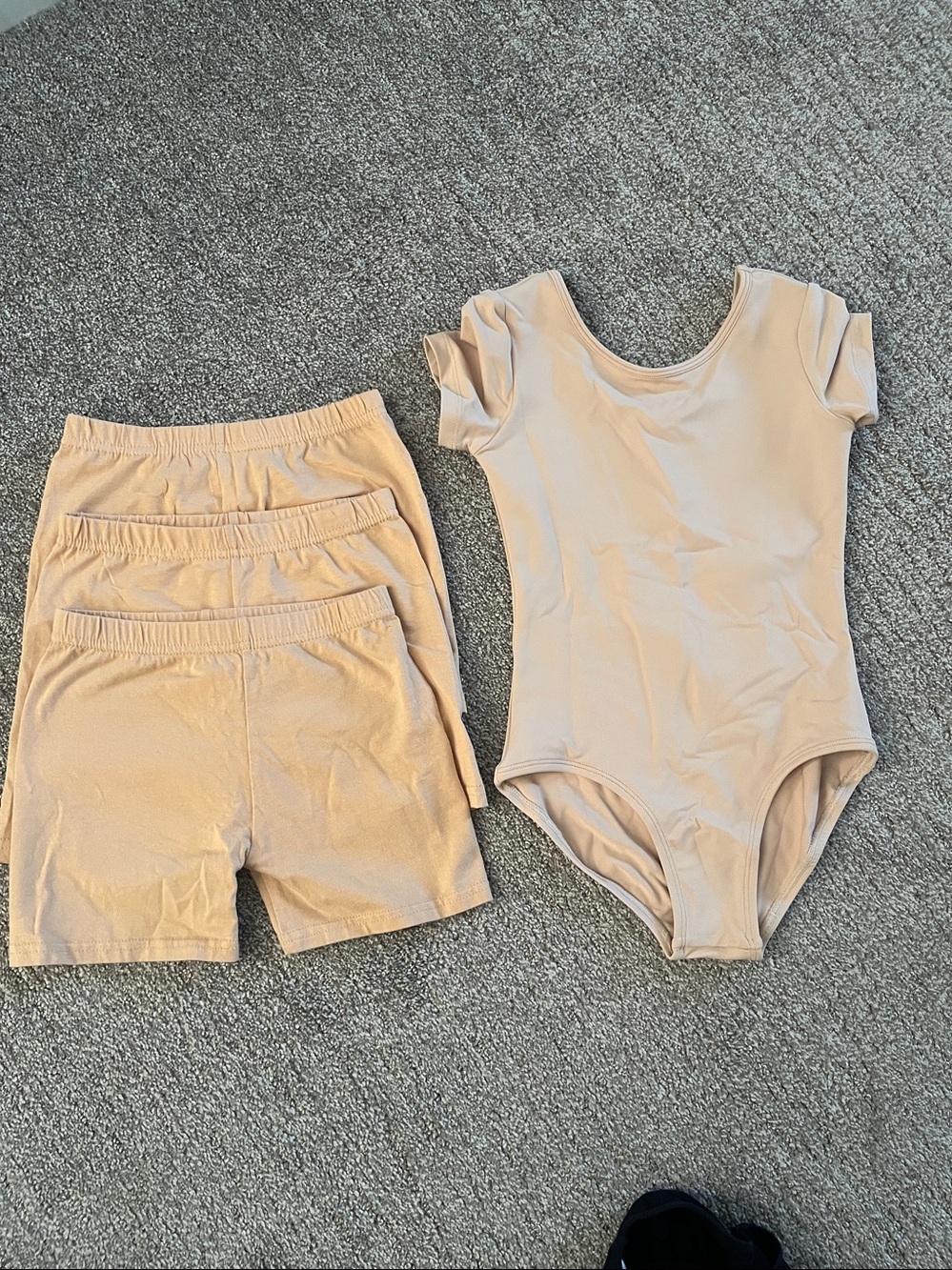 Stelle Kids Nude/Tan Ballet Leotard with Matching Shorts Set